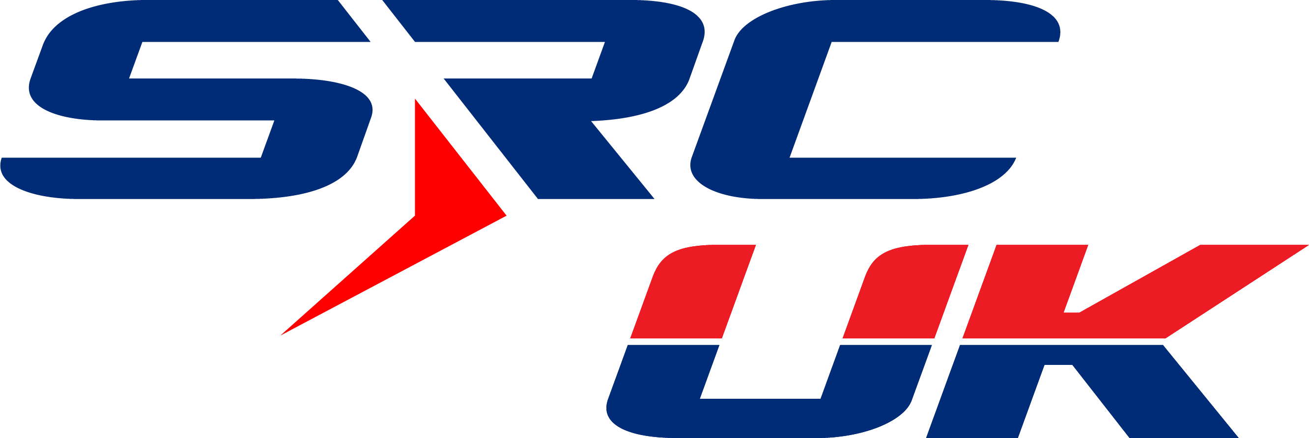 SRC UK Logo with blue SRC, red arrow mark and red and blue UK