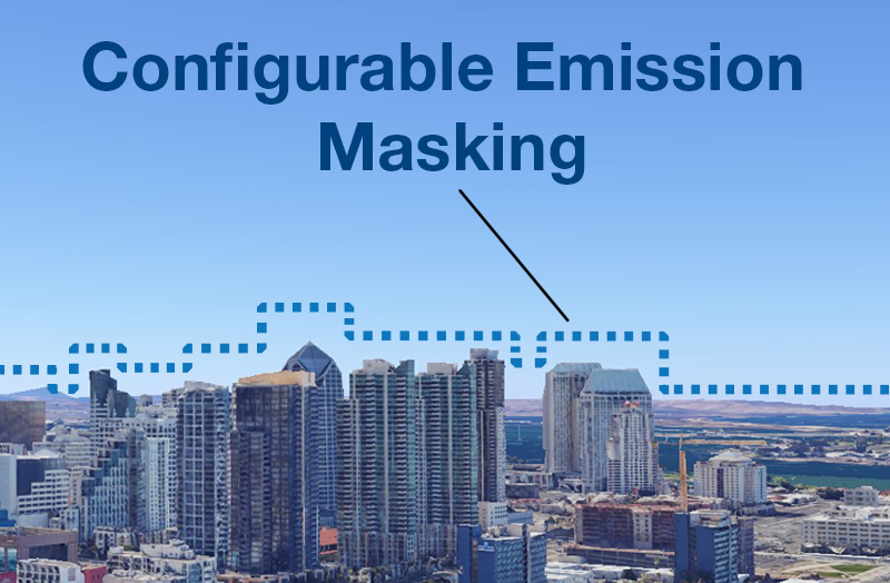 The SEAPA system using configurable emission masking to prevent unintended interference in a RF congested area