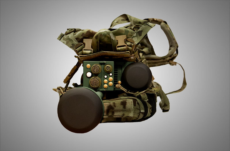 Top view of Silent Cyclone system in backpack